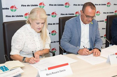 Signatura del conveni de col·laboració entre Fira de Lleida i la Unión Iberoamericana de Municipalistas.