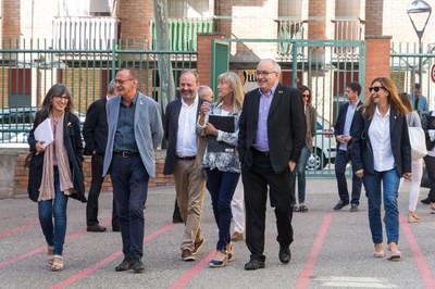 Un moment de la visita a l'escola de Balàfia.