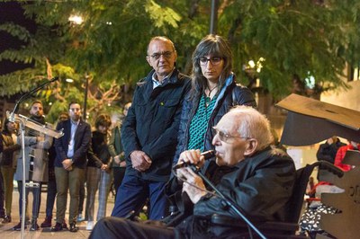 Un moment de l'emotiva intervenció de Manel Sampedro.