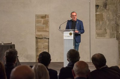 Un moment de la intervenció del paer en cap.