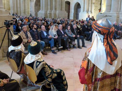 Aspecte de la nau central de la Seu Vella durant l'acte del mig Any fester.