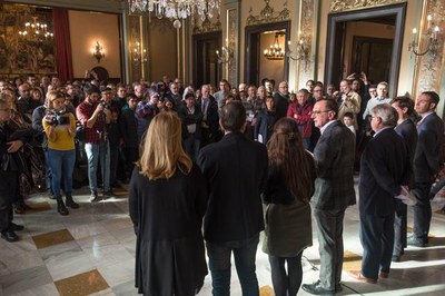 Un moment de l'acte celebrat avui a la Paeria.