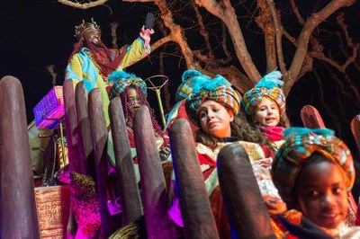 El rei Baltasar damunt la seva carrossa.