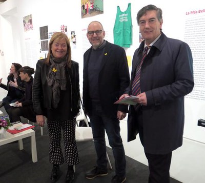 La directora general Àngels Ponsa, el tinent d'alcalde Jaume Rutllant i el director de serveis de Cultura, Miquel Cullerés abans d'iniciar-se la jorn….