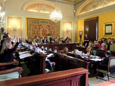 Una de les votacions del ple d'avui.