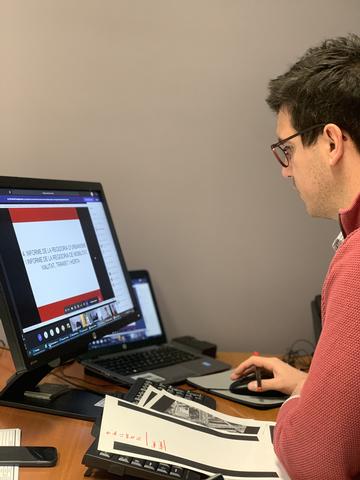 Un moment de la reunió per videoconferència