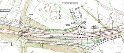 Plànol del projecte - remodelació accés Escola Alba a la C-12.