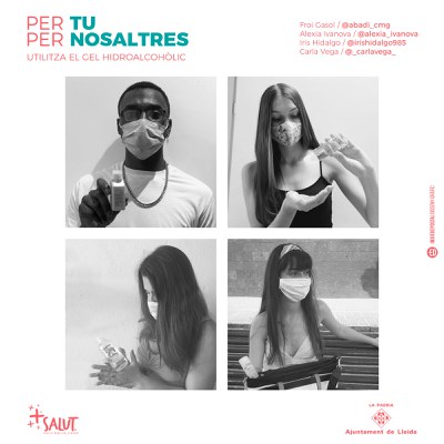 La campanya "Per tu, per nosaltres, utilitza el gel hidroalcohòlic", s'emmarca en el projecte més ampli "+Salut".