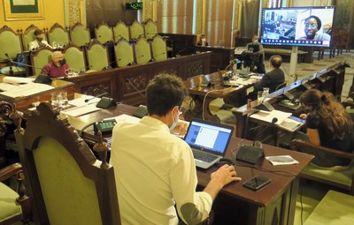 La sessió s’ha celebrat de manera híbrida, amb part dels integrants del Consistori a distància..