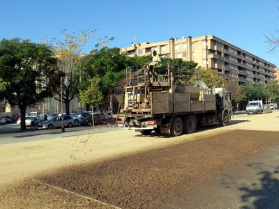 Les llavors s'han disseminat mitjançant la tècnica de la hidrosembra.