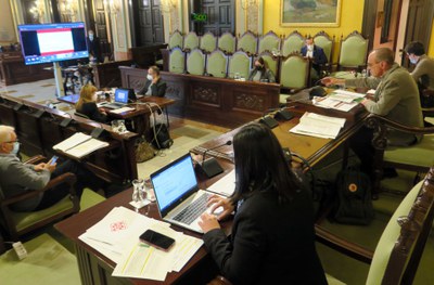 El ple de la Paeria ha tingut un format híbrid, presencial i telemàtic.