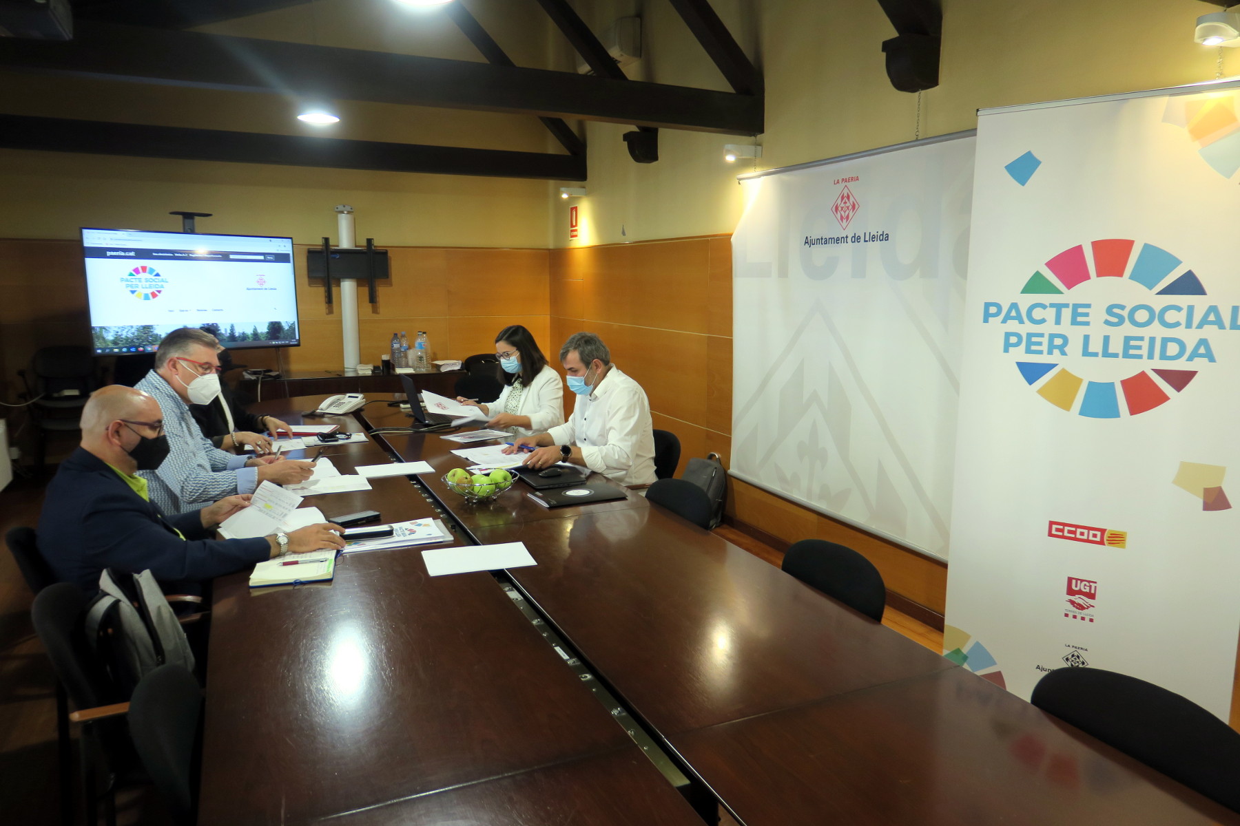 Un moment de la reunió d'aquest matí