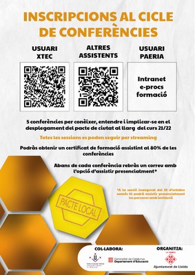 Cinc conferències fins al maig per conèixer, entendre i implicar-se en el desplegament del pacte de ciutat contra la segregació escolar aquest curs.