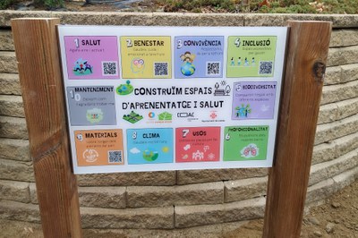 Detall del cartell amb el decàleg..