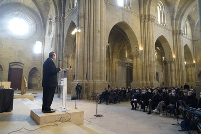 La Nau Central de la Seu Vella s'ha omplert per  acollir aquest acte dels pessebristes.