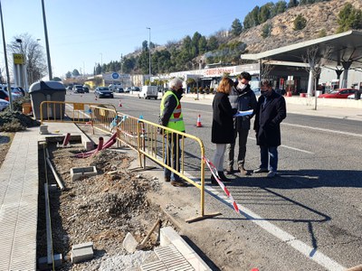 El tinent d'alcalde Toni Postius i el regidor Joan Ramon Castro han visitat avui les obres.