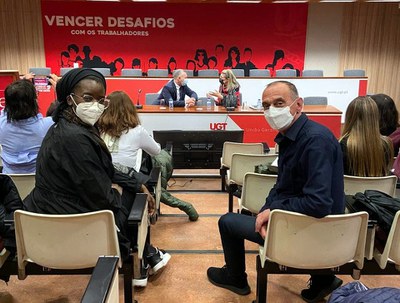 Sall i Pueyo, avui a la trobada amb el sindicat portuguès UGT.