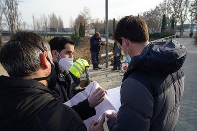 Un moment de la visita d'aquest matí.