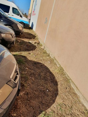 La zona d'aparcament gratuït del carrer Gandhi, un altre espai on s'ha intervingut.