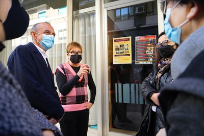 Un moment de la visita d'aquest matí.