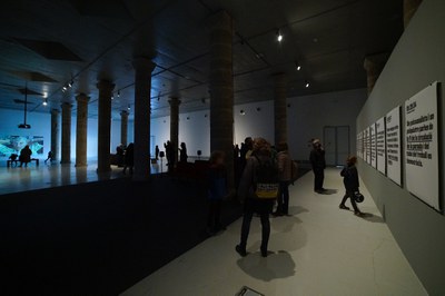 La planta baixa de La Panera, dedicada a l'exposició de Mireia Sallarés.