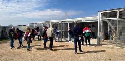 Un moment de la visita a l'espai dels gats.