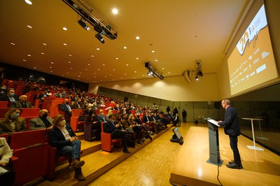 Un moment de la intervenció del Paer en Cap, que ha clos l'acte.