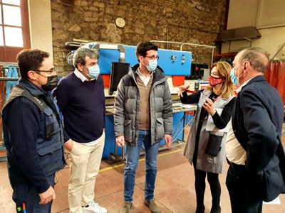 Pueyo, Postius i Melé han visitat també el taller de metall.
