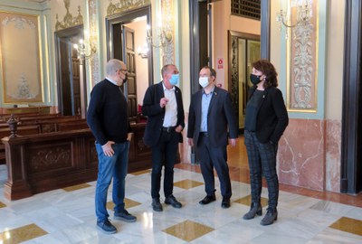 Visita institucional de l'alcaldessa de Vic a la Paeria.