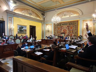 Votació a la moció presentada pel Cercle de Belles Arts per incloure dins del nomenclàtor de la ciutat el nom del pintor Víctor Pérez Pallarés, que ha obtingut el suport unànime