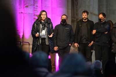 La tinent d'alcalde Jordina Freixanet ha dirigit unes paraules als assistents a l'acte.