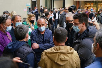 Representants del sector del taxi han participat també en la concentració.
