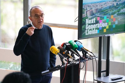 Un moment de la intervenció del paer en cap.