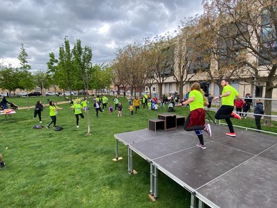 Escalfament previ abans de la sortida.