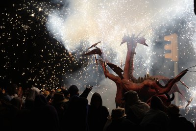 Correfoc en el marc de la Festa Major de Lleida.