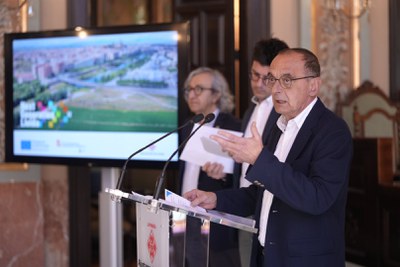 L'alcalde de Lleida, en un moment de la seva intervenció..
