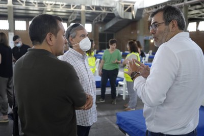 El regidor David Melé ha participat en la visita al pavelló.