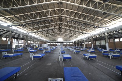 Vista de l'espai on s'han habilitat els 122 llits.