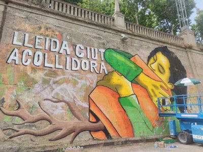 El mural elaborat per Llukutter.