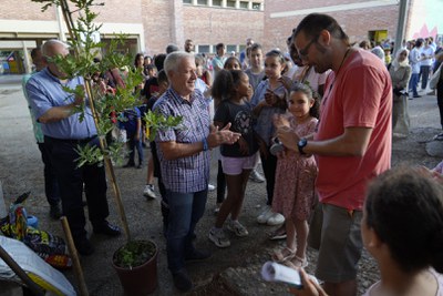 Durant l'acte s'ha plantat un roure en memòria de Mercè Amenós.