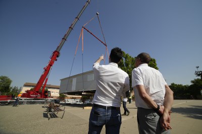 Postius i Pueyo han visitat les tasques de trasllat del local.