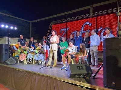 Empar Rovira durant la lectura del pregó de la Bordeta.