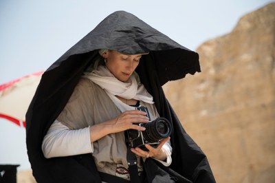Isabel Rocamora durant el rodatje de "Faith". Imatge 2015.
