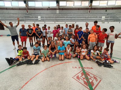 Visita a les estades esportives d'Esportmani al pavelló municipal de la Bordeta.