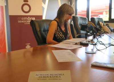 La tinent d'alcalde Sandra Castro ha presentat les activitats de Memòria Democràtica que la Paeria ha programat fins a finals d’any.