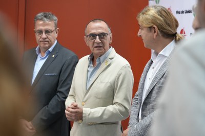 L'alcalde Pueyo durant la seva intervenció al Dia de la Comarca.