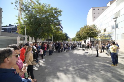 Commemoració de l'1-O de 2017 amb un acte institucional a la plaça que es va batejar amb el nom d'U d'Octubre.