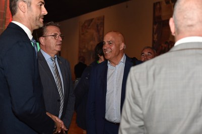 El delegat del govern, el president de la Diputació i el president de la Coell, abans de l'acte.