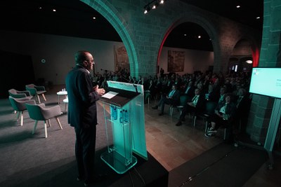 Un moment de la intervenció del paer en cap.