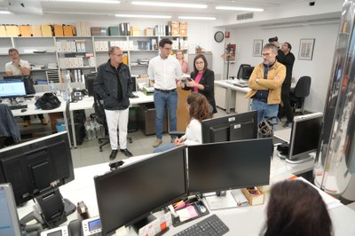 Pueyo, Postius i Freixanet han saludat i felicitat els tècnics de l'àrea d'Urbanisme responsables del projecte.